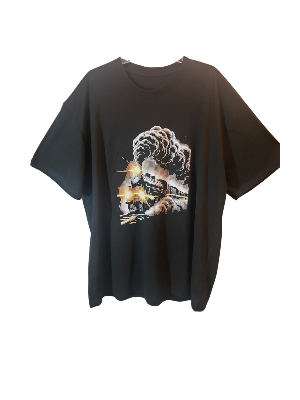 Mens 5X Steam Engine locomotive graphic T-Shirt.